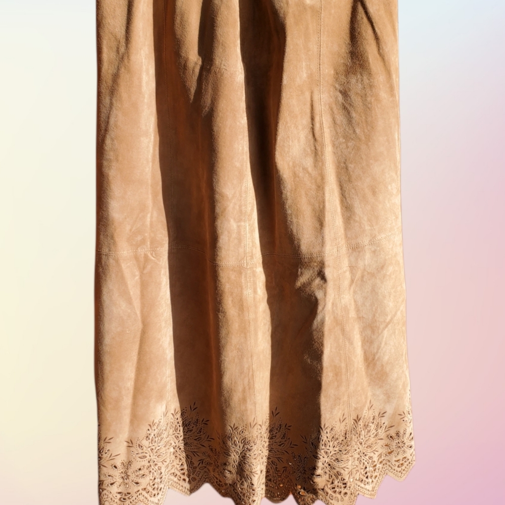 Vintage Coldwater Creek Zipper Leather Skirt